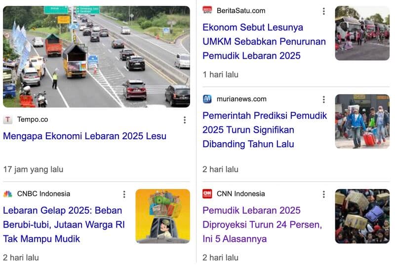 Mudik Sepi dan Sinyal Ekonomi Sedang Lesu