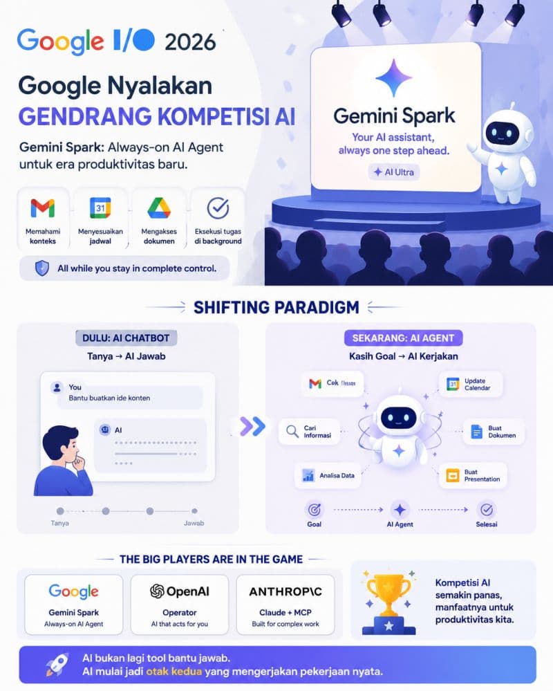 Google baru saja memperkenalkan Gemini Spark di Google I/O.