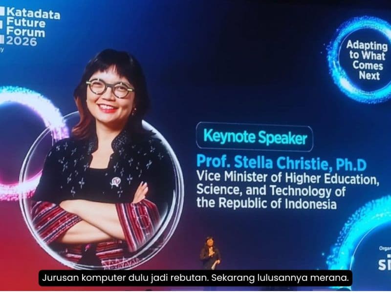 Tadi malam saya lihat video Wamendikti Stella Christie di Katadata Future Forum 2026.