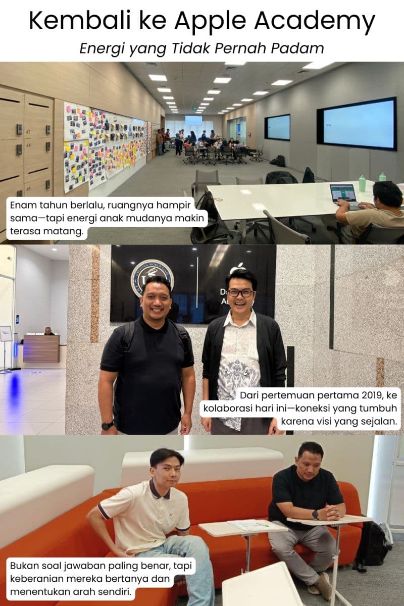 Kembali ke Apple Academy UC Surabaya setelah hampir 6 tahun rasanya campur aduk.