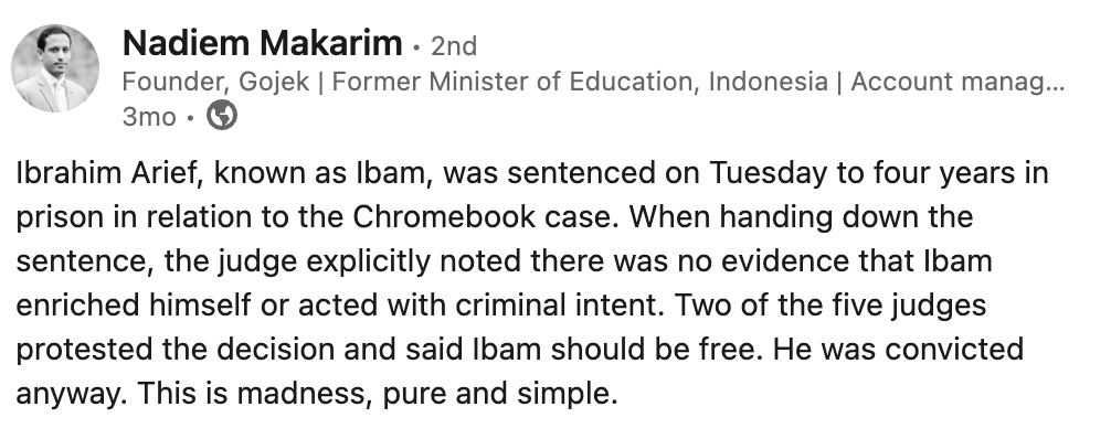 Tetap semangat dan terus berjuang Pak Nadiem.