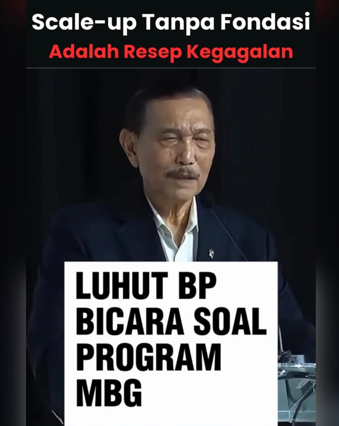 Ada satu potongan pidato Opung (Pak Luhut BP) yang menurut saya menarik.