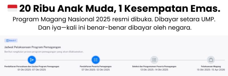 Magang Nasional 2025: 20 Ribu Kuota Berbayar