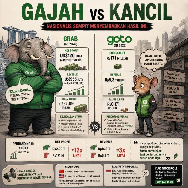 Grab dan GoTo Sama-Sama Untung.